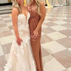 Revelry Blair Satin Dress - Desert Rose - 707